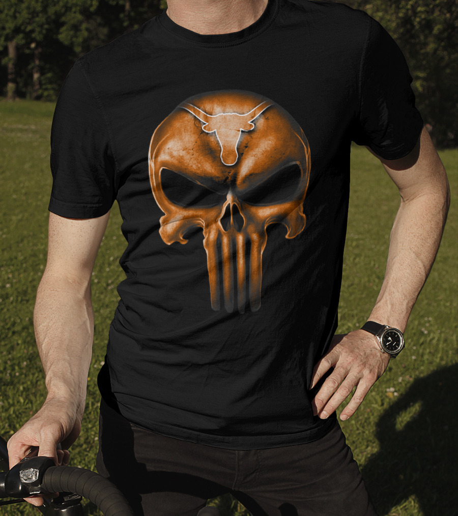 Texas Longhorns Punisher Skull T-Shirt