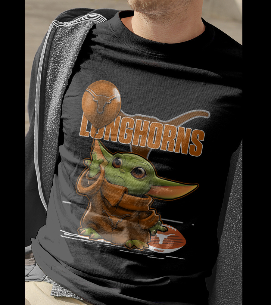 Yoda Longhorns Football Ball Texas T-Shirt