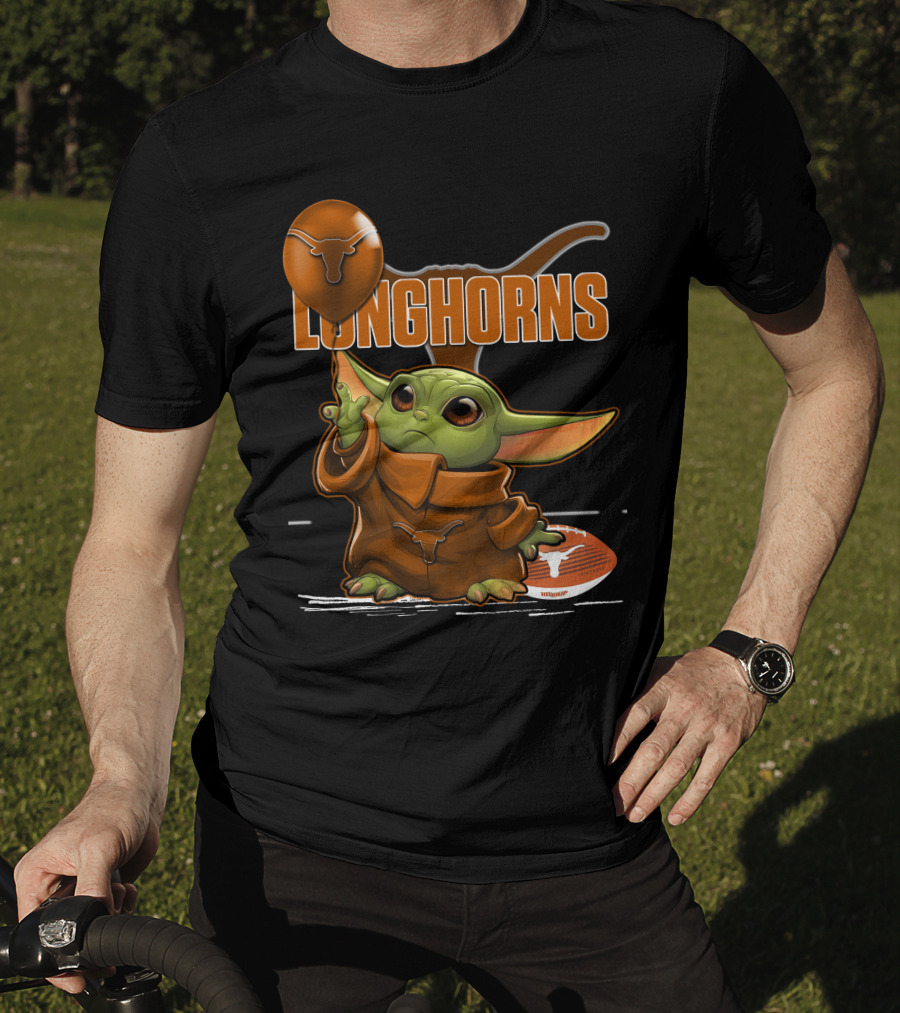 Yoda Longhorns Football Ball Texas T-Shirt