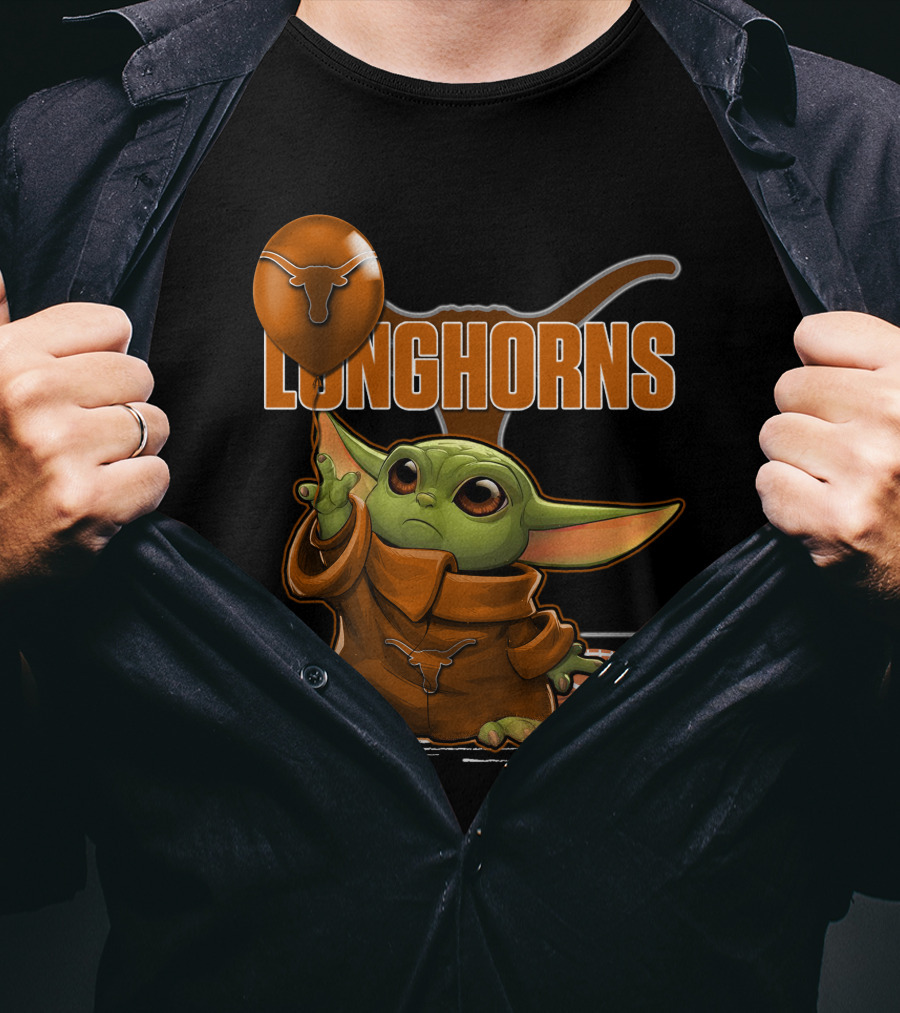 Yoda Longhorns Football Ball Texas T-Shirt