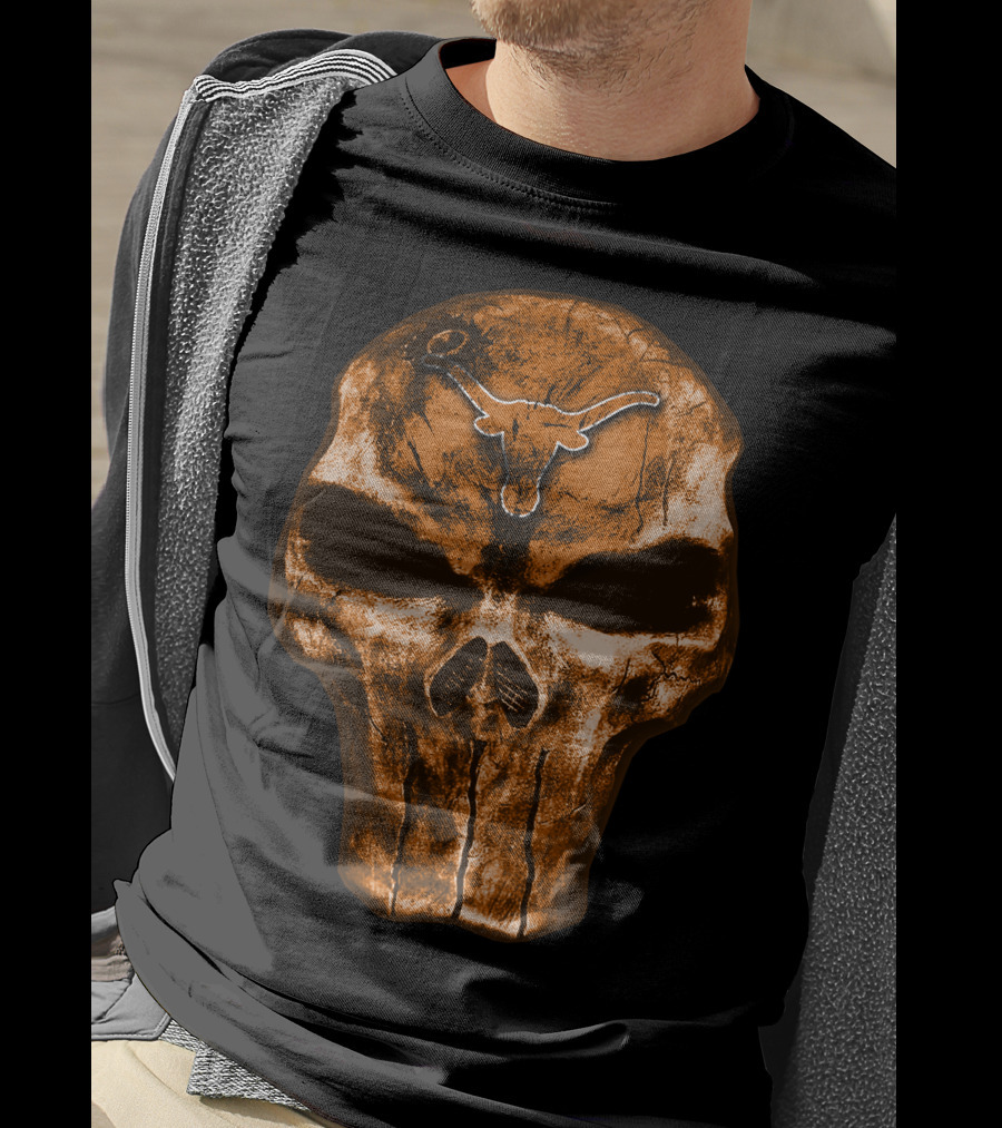 Texas Longhorns Skull Punisher T-Shirt