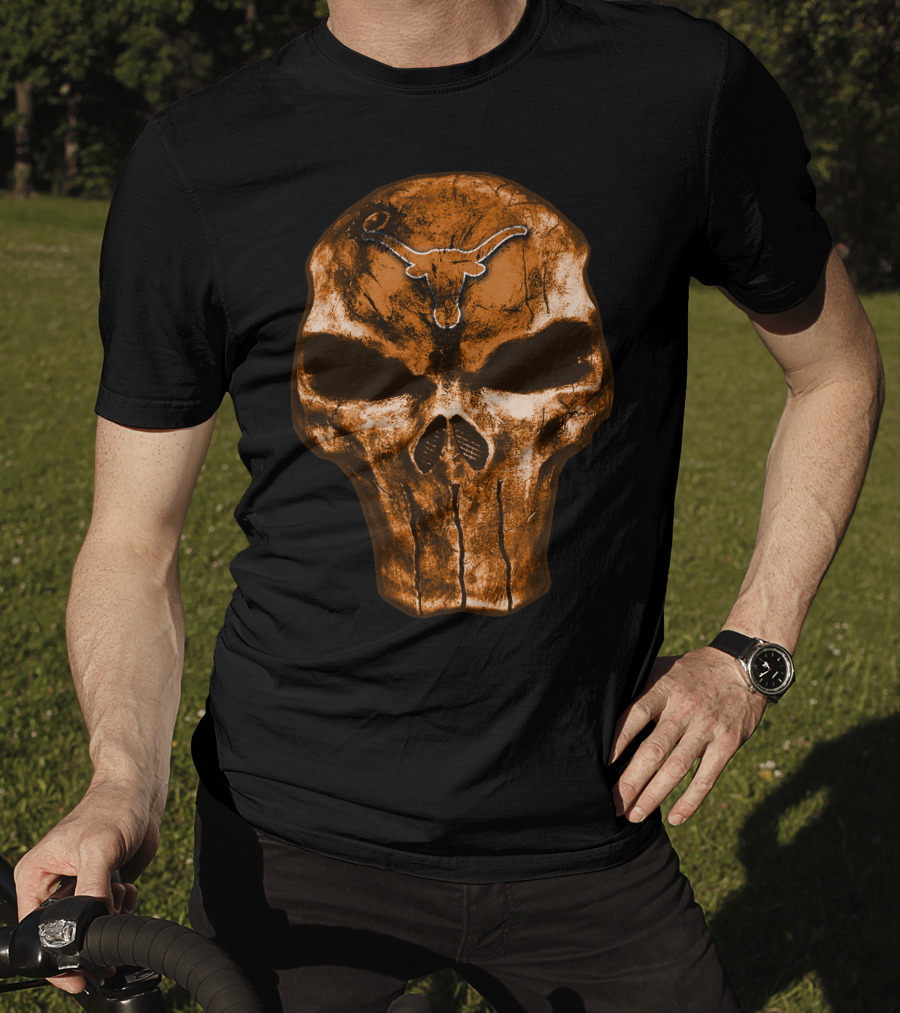 Texas Longhorns Skull Punisher T-Shirt