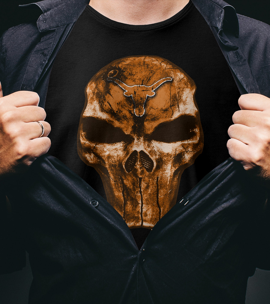 Texas Longhorns Skull Punisher T-Shirt
