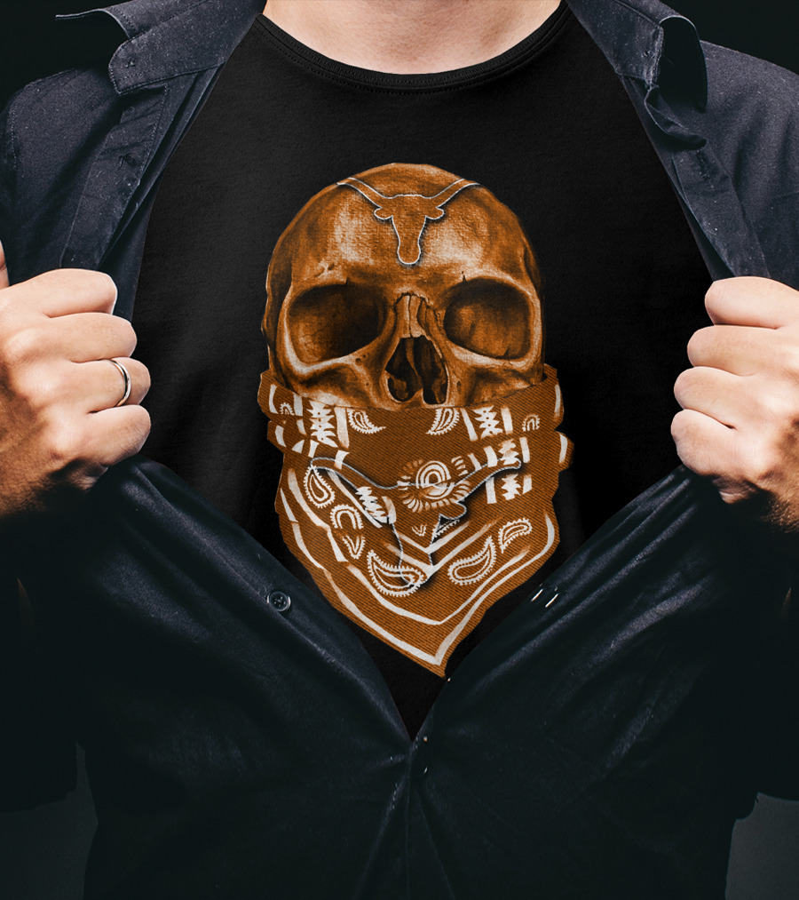 Skull Bandana Texas Longhorns T-Shirt