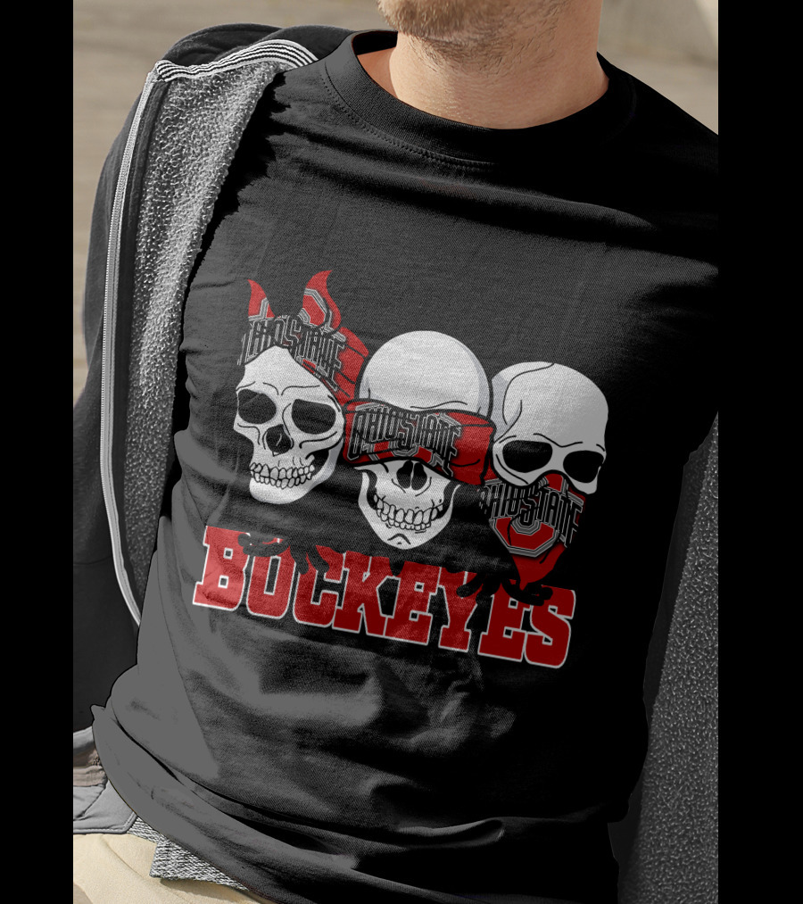 Ohio State Buckeyes Skull Trio T-Shirt