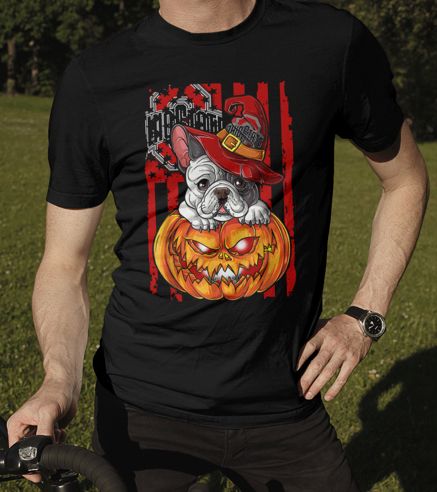 Hlw Bulldog Ohio State Buckeyes Halloween Pumpkin T-Shirt