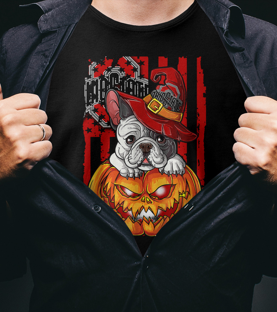 Hlw Bulldog Ohio State Buckeyes Halloween Pumpkin T-Shirt