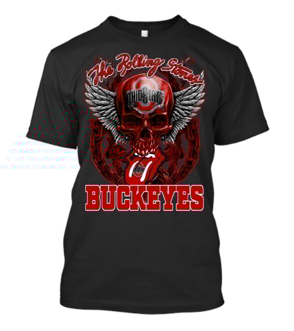The Rolling Stones Ohio State Buckeyes Skull With Wings And Tongue T-Shirt