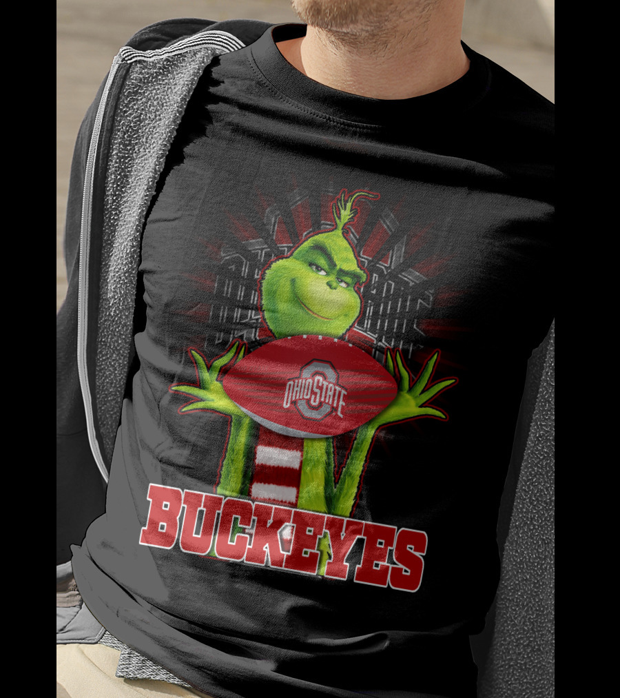 Grinch Holding Ohio State Buckeyes Football T-Shirt