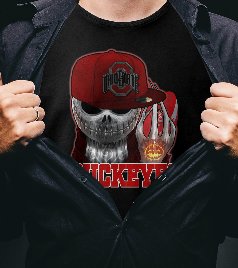 Jackskull Ohio State Buckeyes Football Fan Gear T-Shirt
