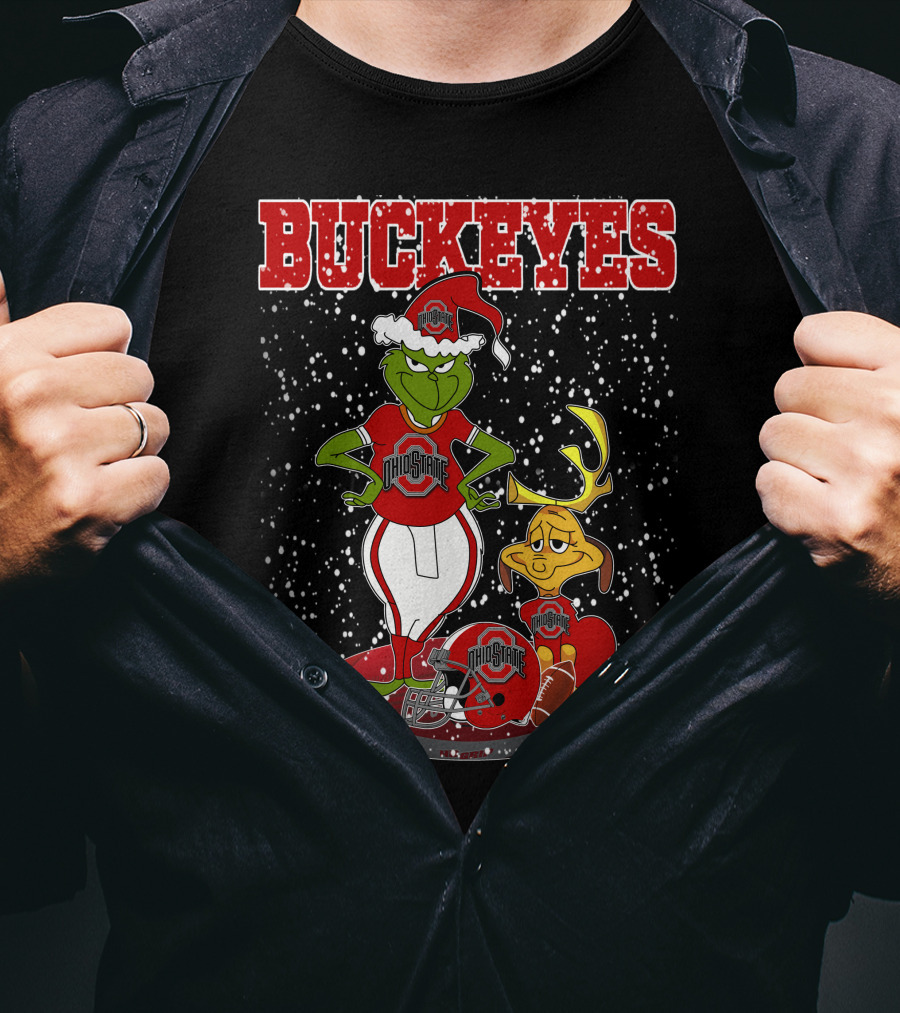 Buckeyes Grinch Ohio State Christmas Athletes T-Shirt