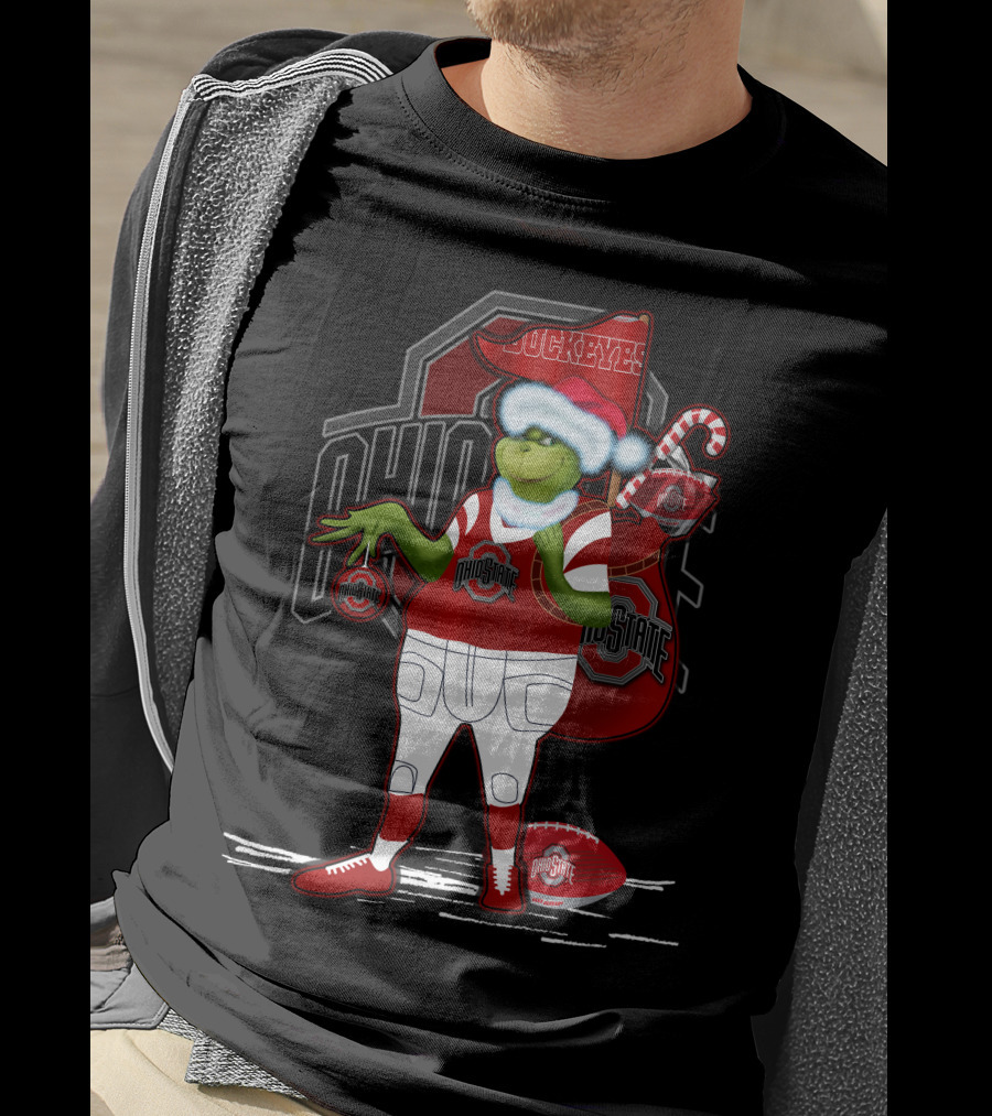 Grinch Christmas Ohio State Buckeyes Holiday Football Fan Gear T-Shirt