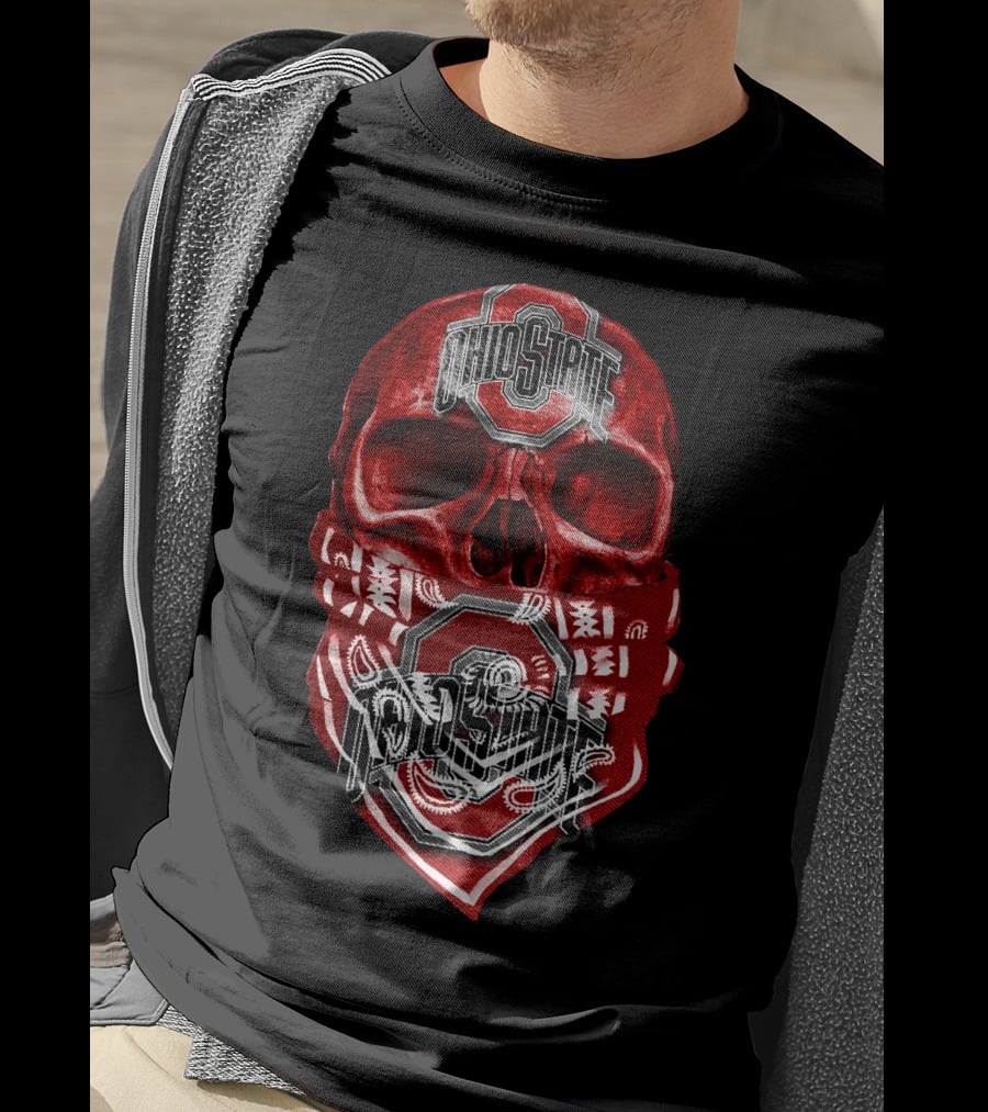Ohio State Buckeyes Skull With Bandana T-Shirt