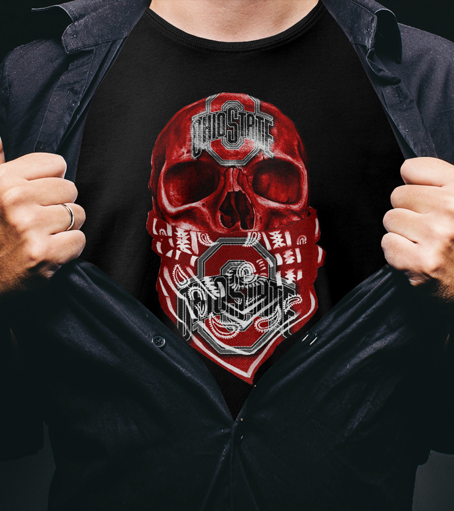 Ohio State Buckeyes Skull With Bandana T-Shirt