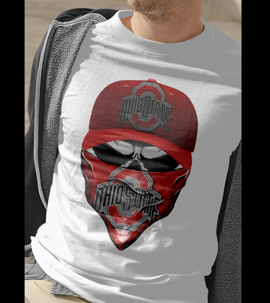 Ohio State Buckeyes Skull Bandana Hat T-Shirt