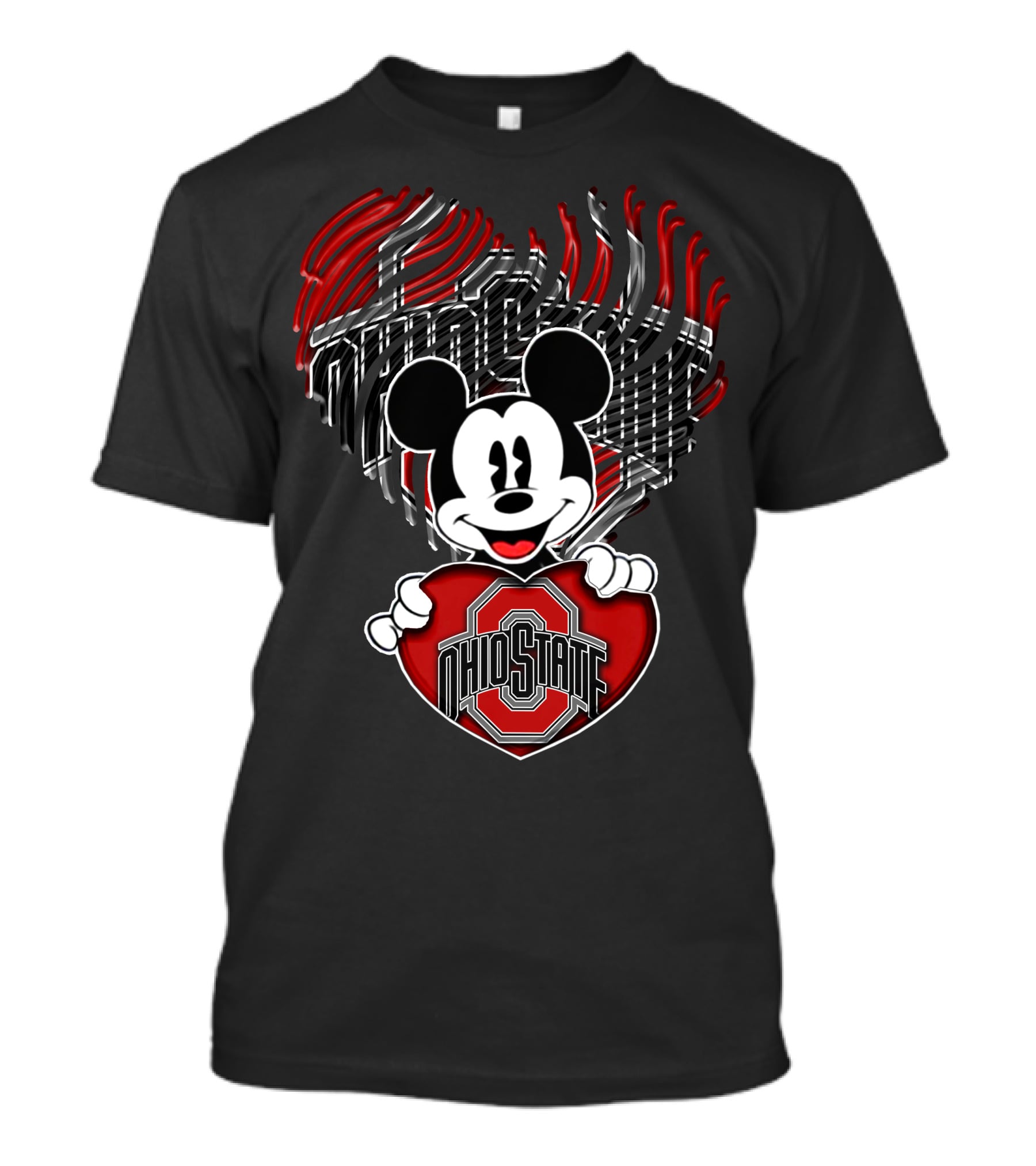 Mick Ohio State Buckeyes Heart Logo Mickey T-Shirt