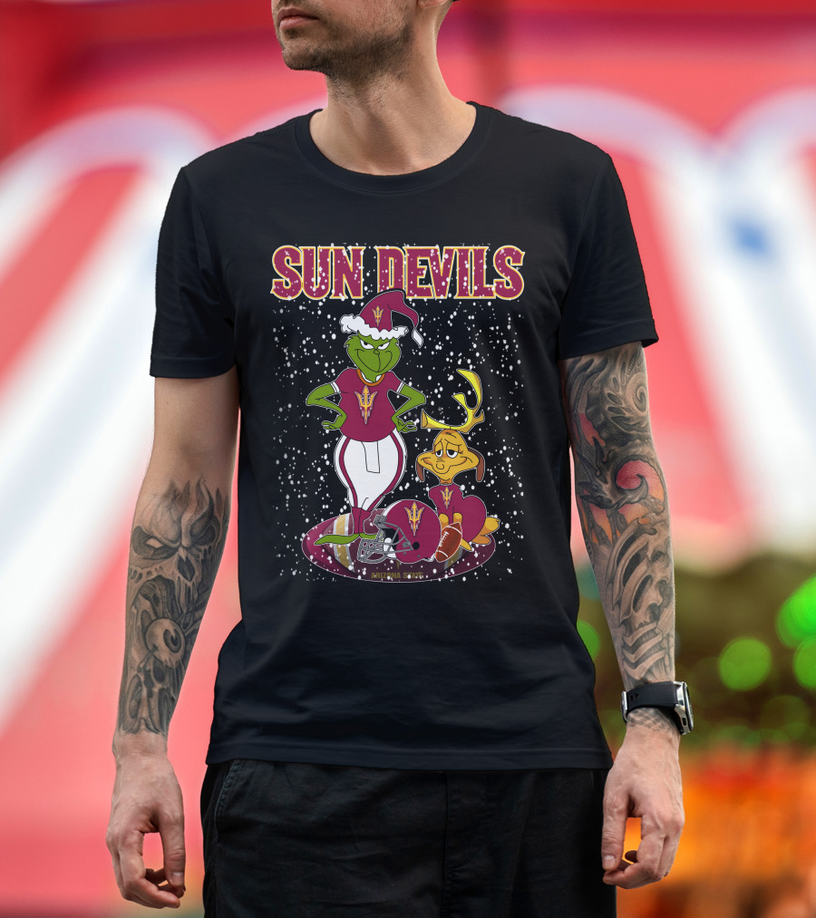 Grinch Sun Devils Holiday Football Arizona State University T-Shirt