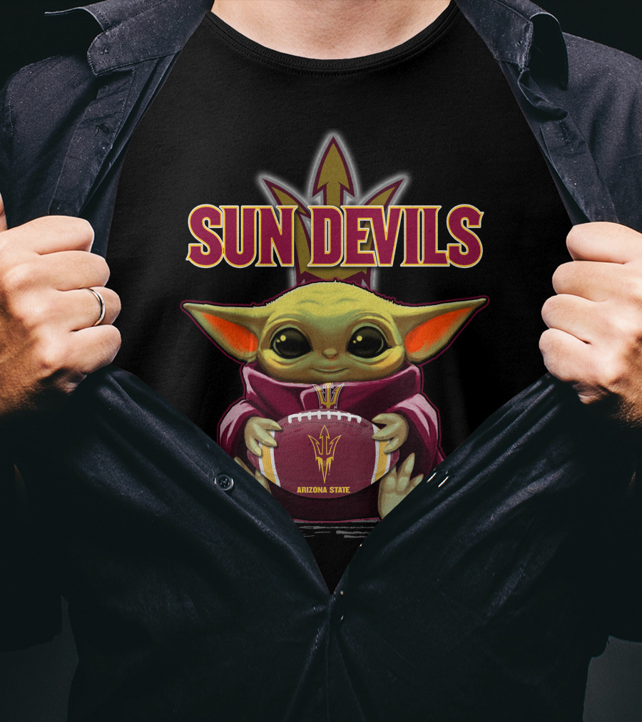 Arizona State Baby Yoda Sun Devils Football Fan T-Shirt