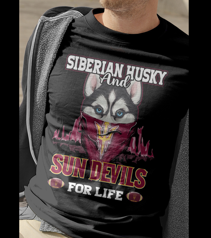 Siberian Husky And Sun Devils For Life T-Shirt