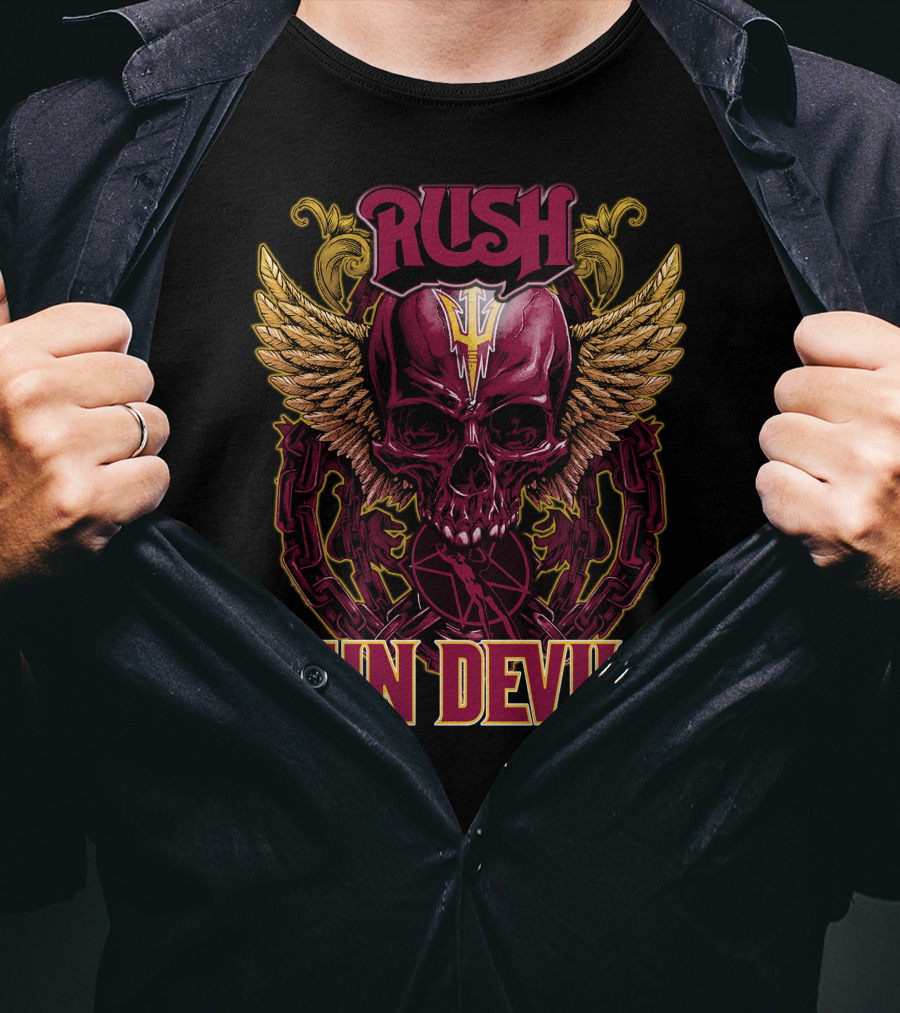 Rush Sun Devils Skull And Wings T-Shirt