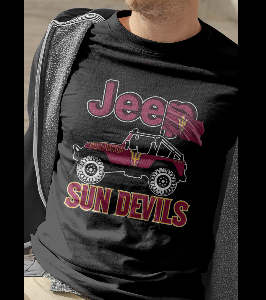 Jeep Sun Devils Arizona State University 4x4 Off-Road Vehicle T-Shirt