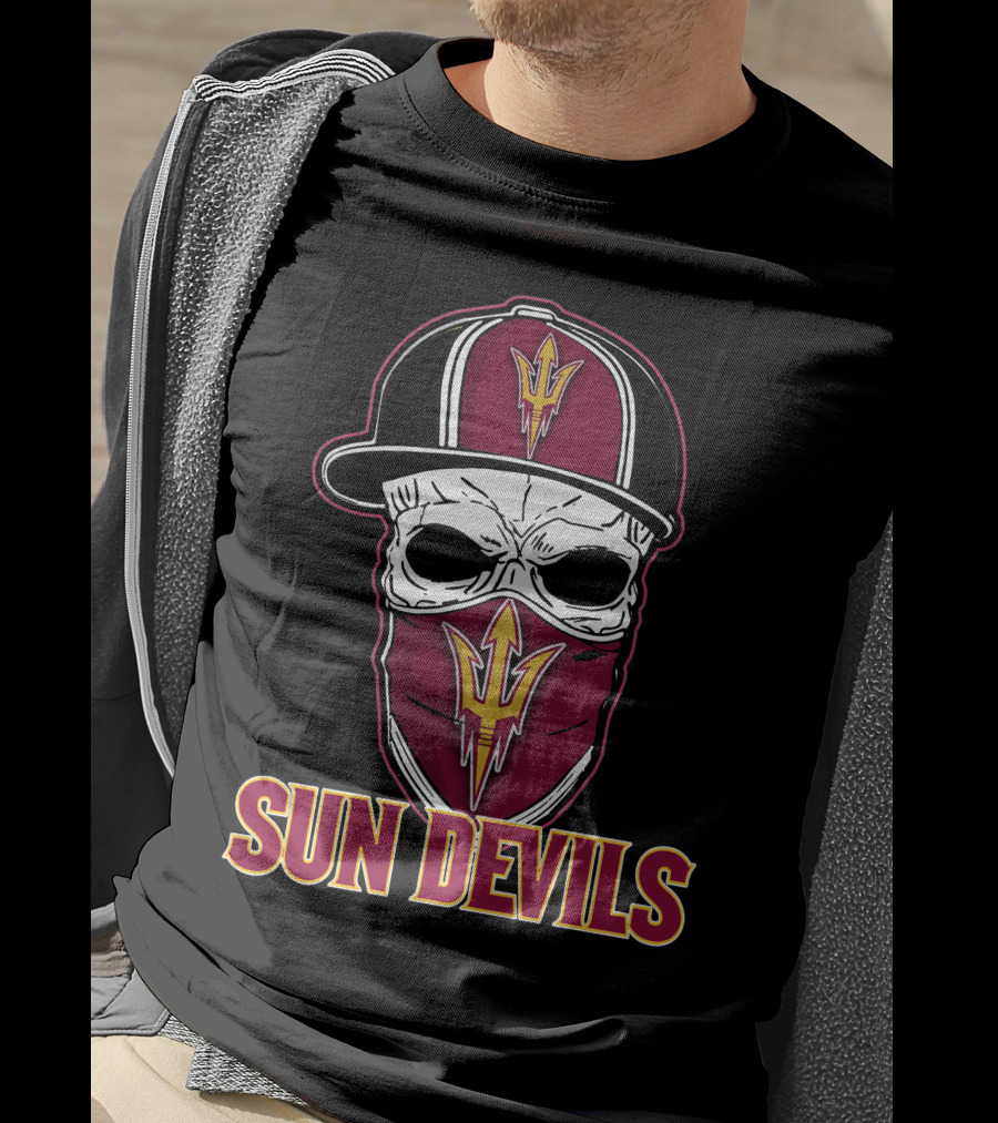 Sun Devils Skull Hat Mask T-Shirt