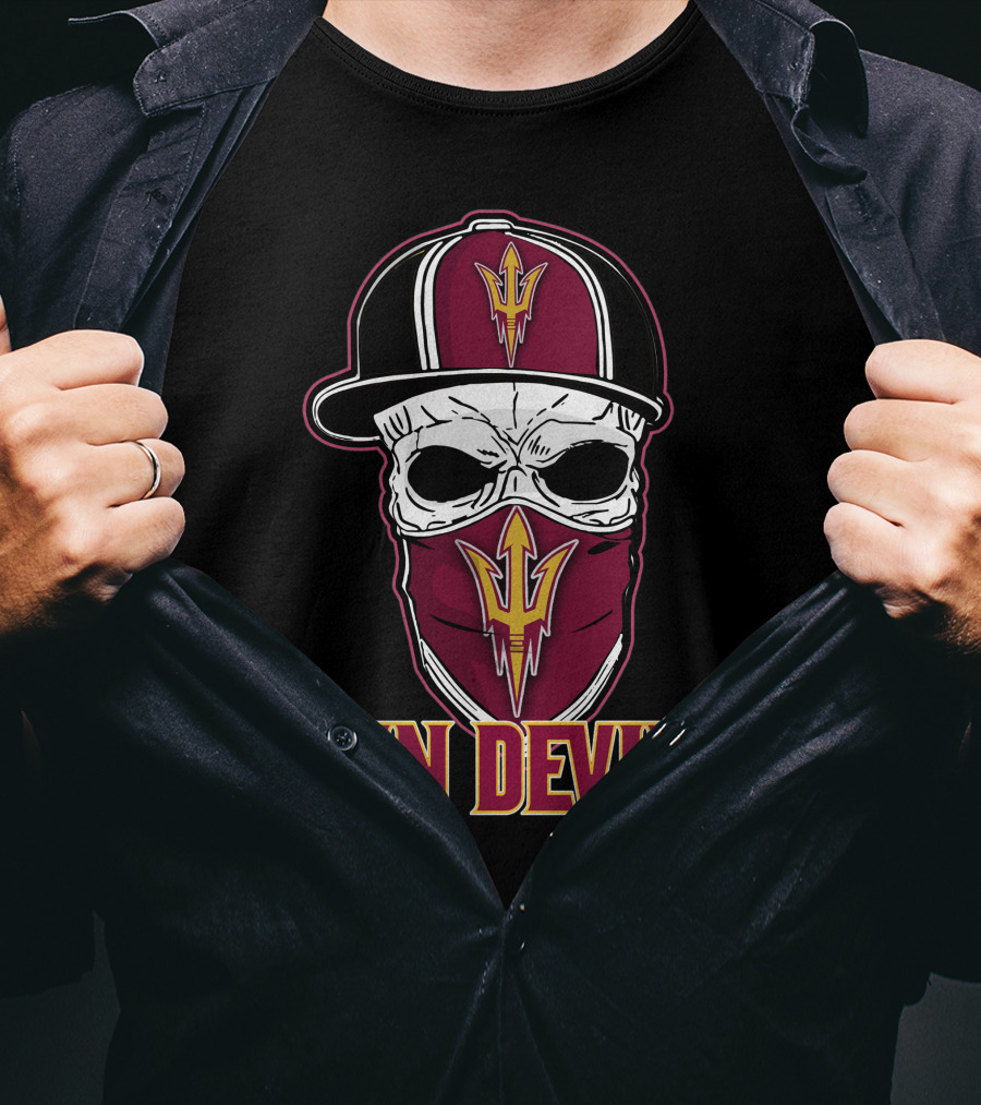 Sun Devils Skull Hat Mask T-Shirt