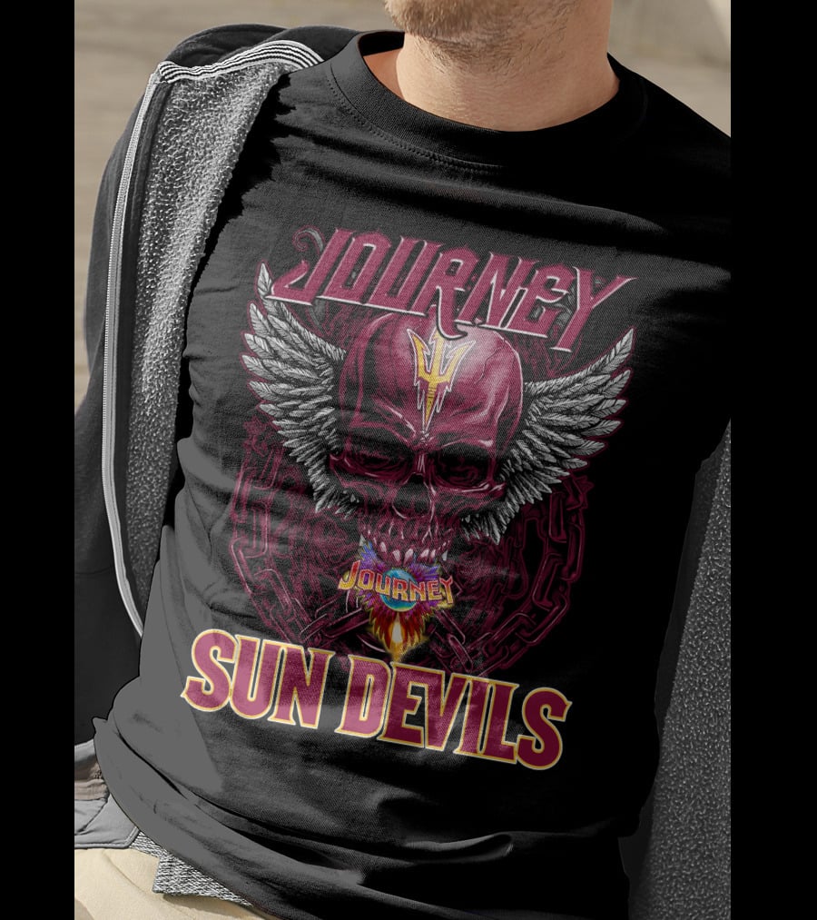 Journey Sun Devils Skull With Wings And Chains T-Shirt