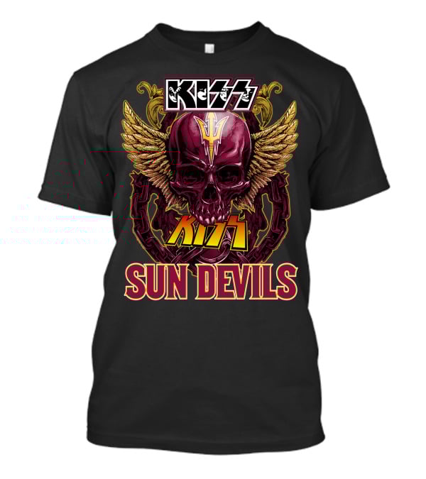 KISS Sun Devils Skull With Wings And Chain T-Shirt