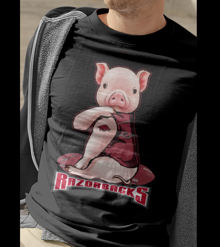 Arkansas Razorbacks Pig Football Mascot T-Shirt
