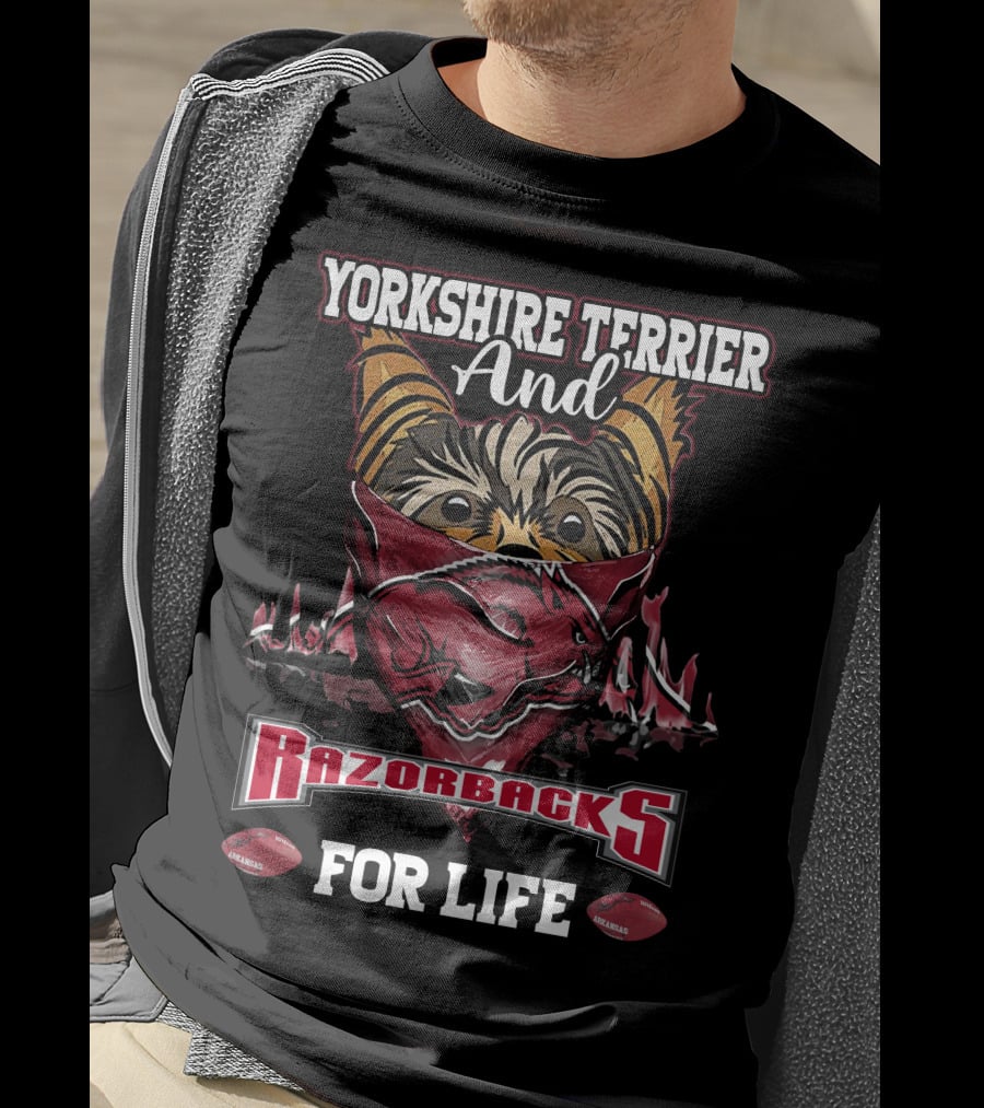 Yorkshire Terrier And Razorbacks For Life T-Shirt