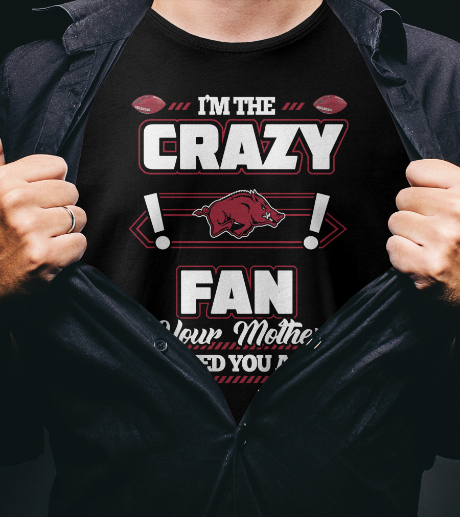 I'm The Crazy Fan Your Mother Warned You About Arkansas Razorbacks T-Shirt