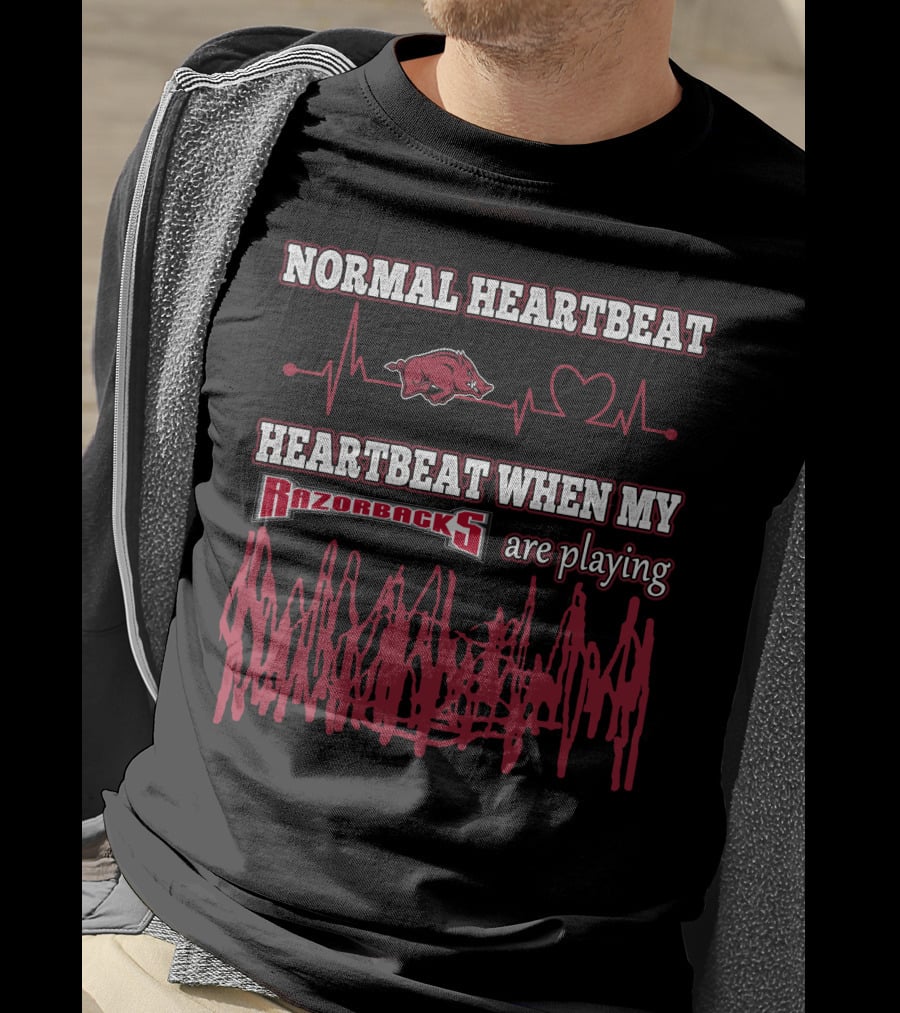 Normal Heartbeat Heartbeat When My Razorbacks Are Playing T-Shirt