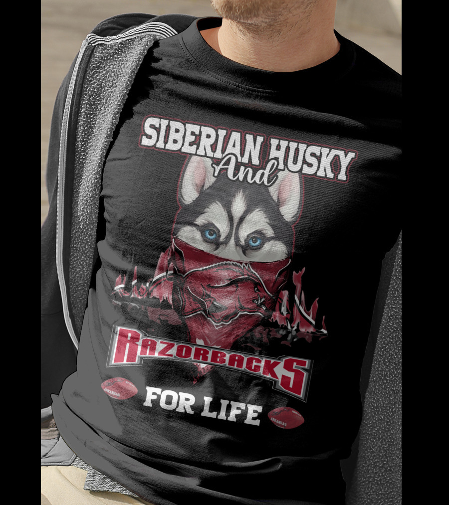 Siberian Husky And Razorbacks For Life T-Shirt