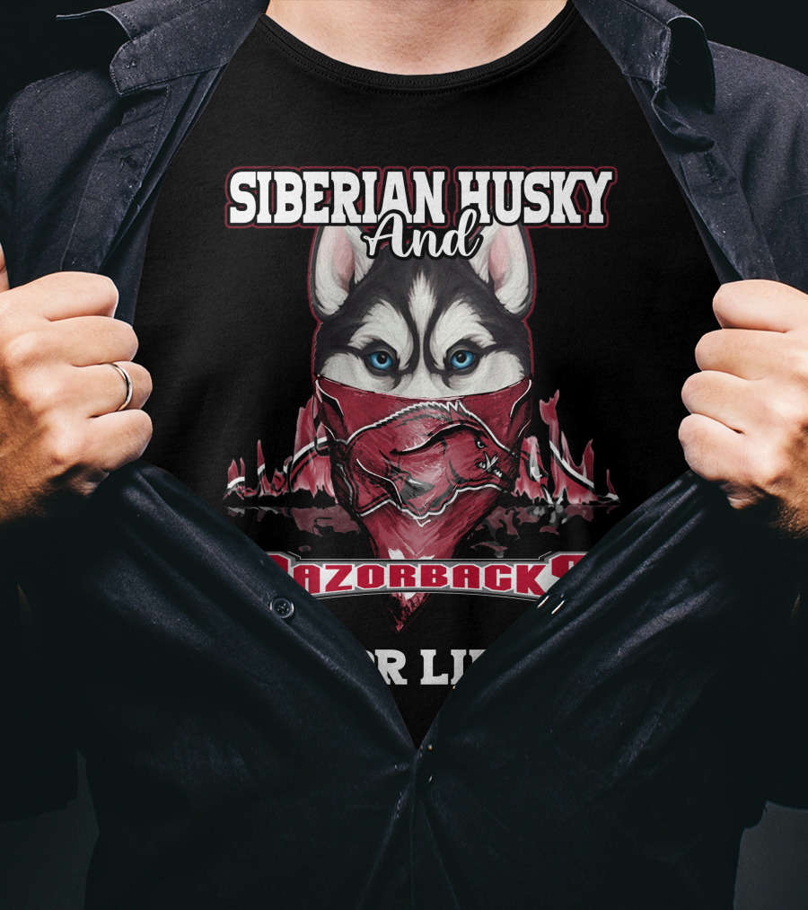 Siberian Husky And Razorbacks For Life T-Shirt