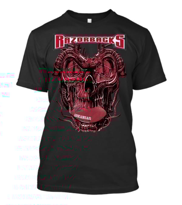 Razorbacks Arkansas Dragonskull Football T-Shirt