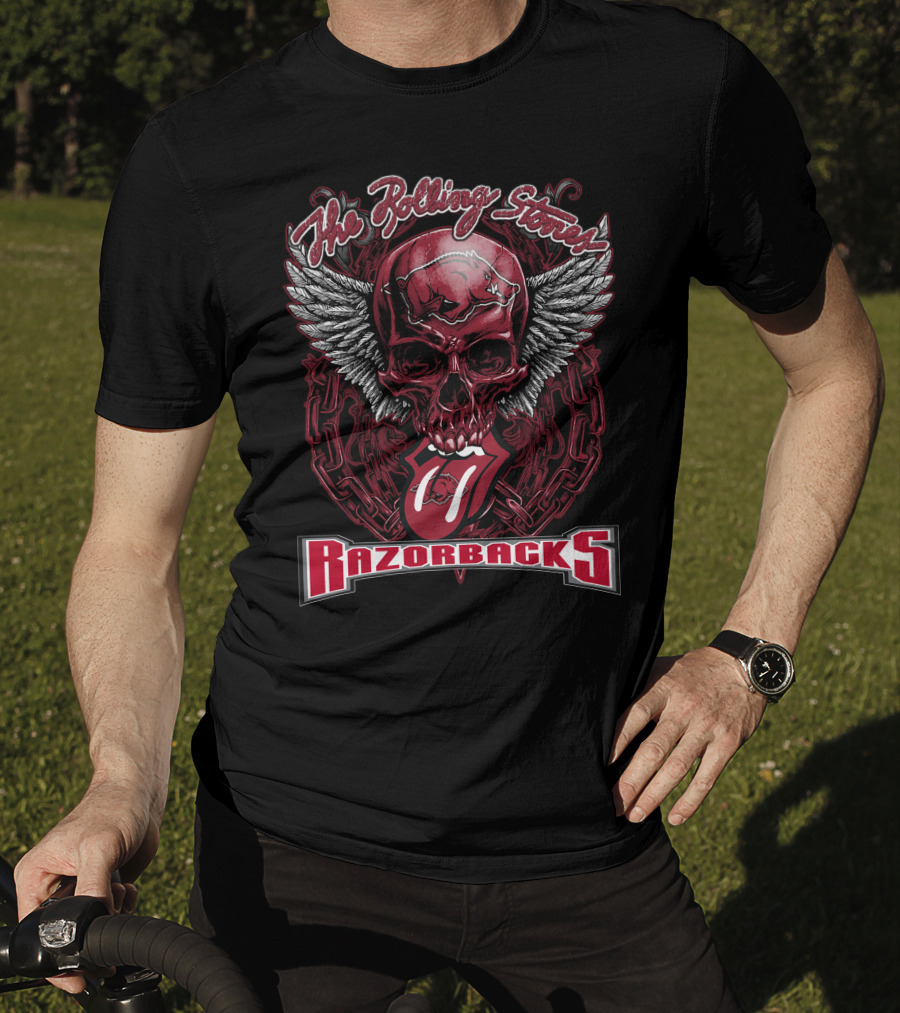 The Rolling Stones Razorbacks Skull With Wings And Tongue T-Shirt