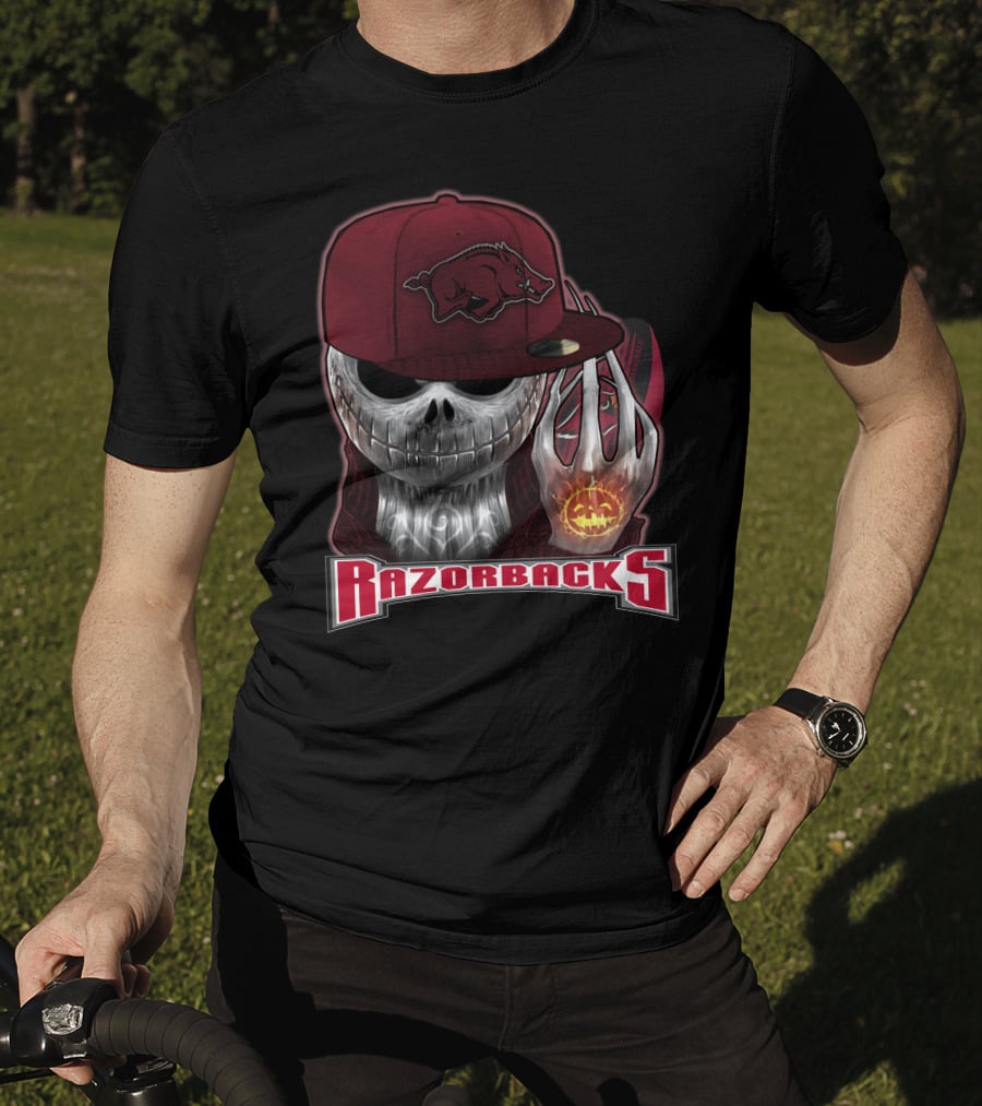 Jackskull Razorbacks Halloween Arkansas T-Shirt