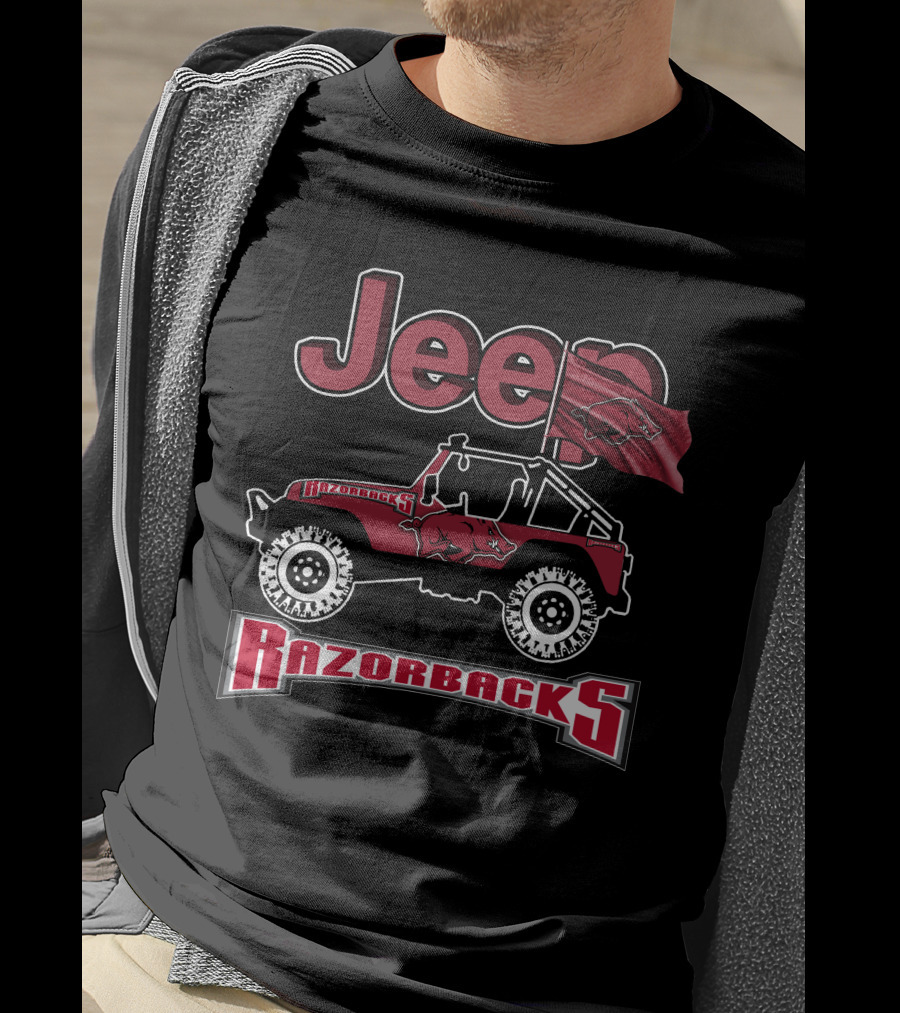 Jeep Arkansas Razorbacks Off-Road Enthusiast Spirit T-Shirt