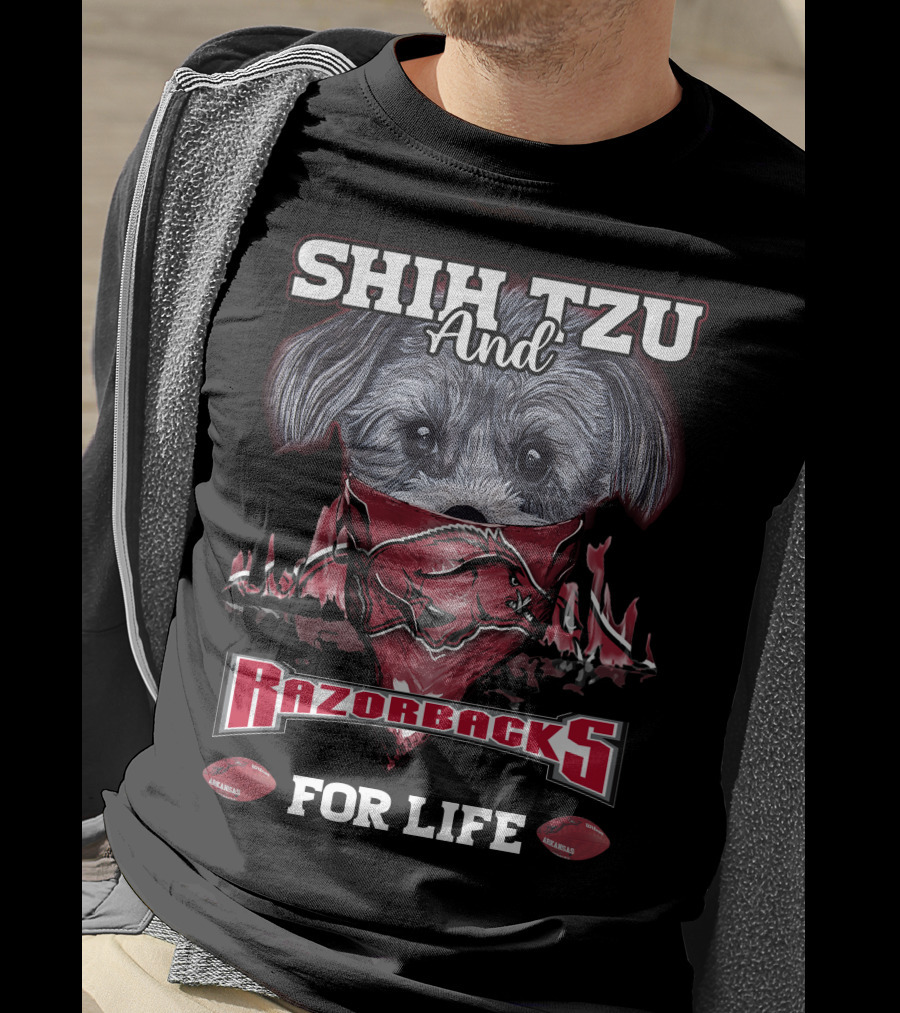 Shih Tzu And Razorbacks For Life T-Shirt