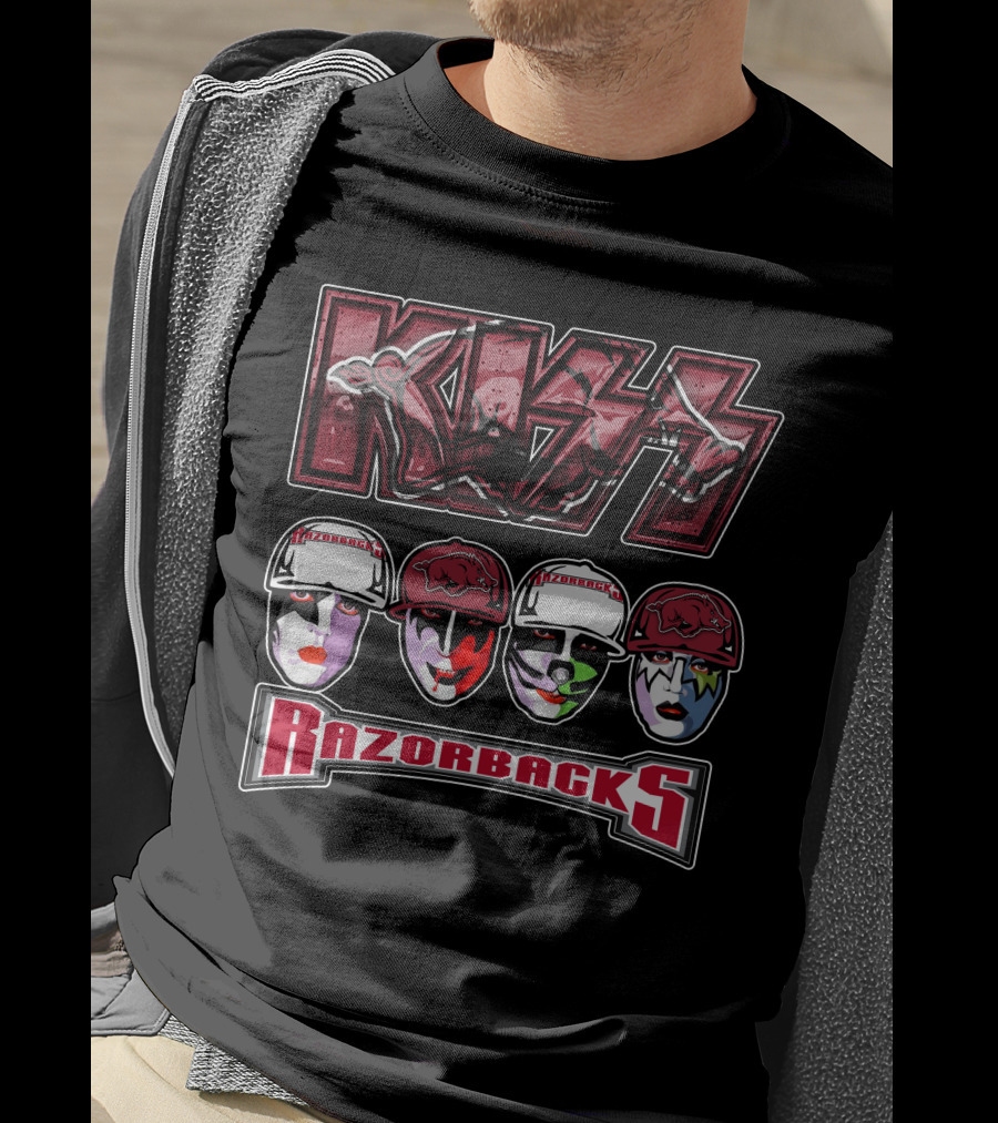 Kiss Arkansas Razorbacks Face Paint T-Shirt