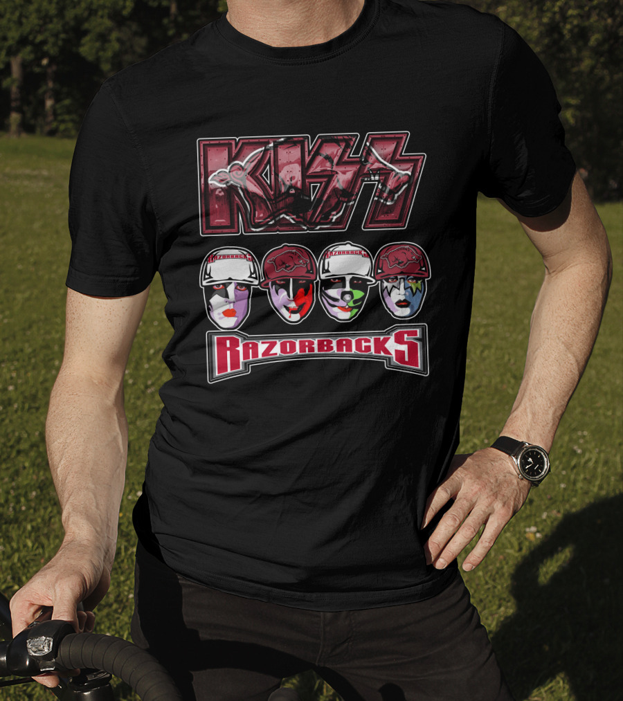 Kiss Arkansas Razorbacks Face Paint T-Shirt