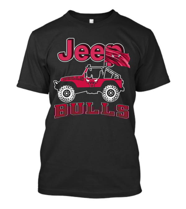 Jeep Bulls Chicago Bulls Flag T-Shirt