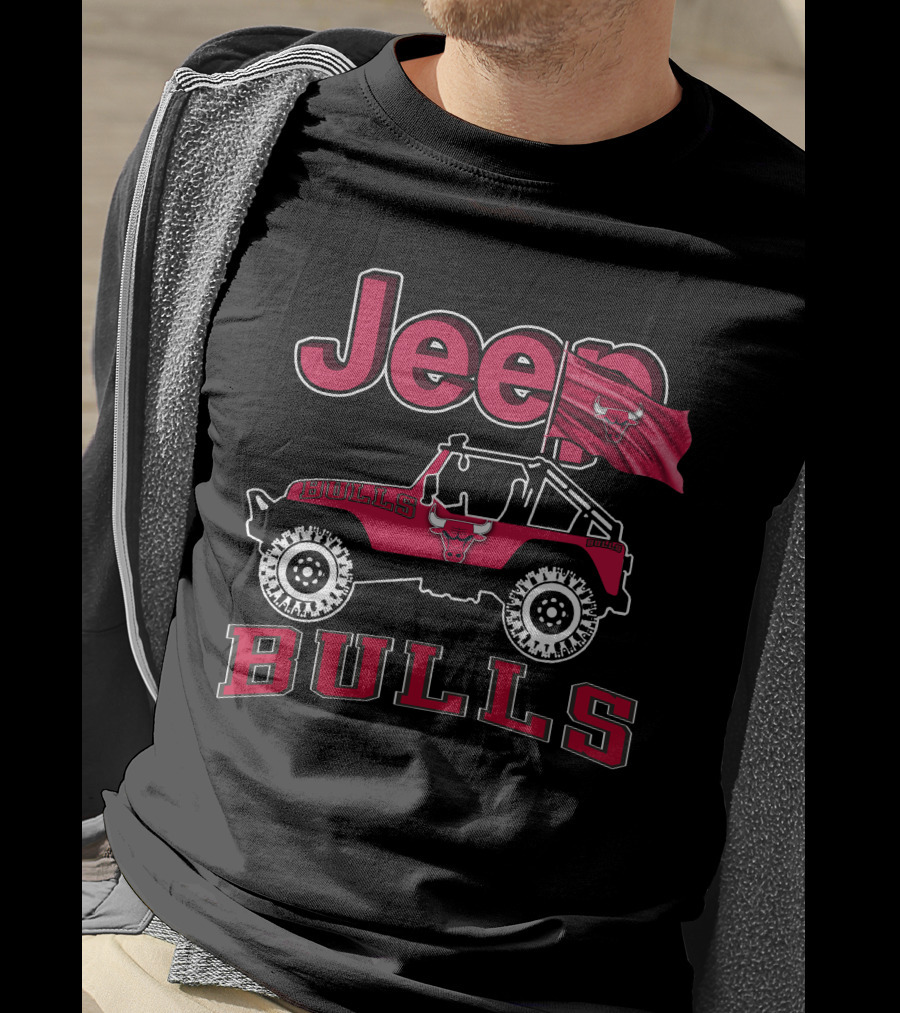 Jeep Bulls Chicago Bulls Flag T-Shirt
