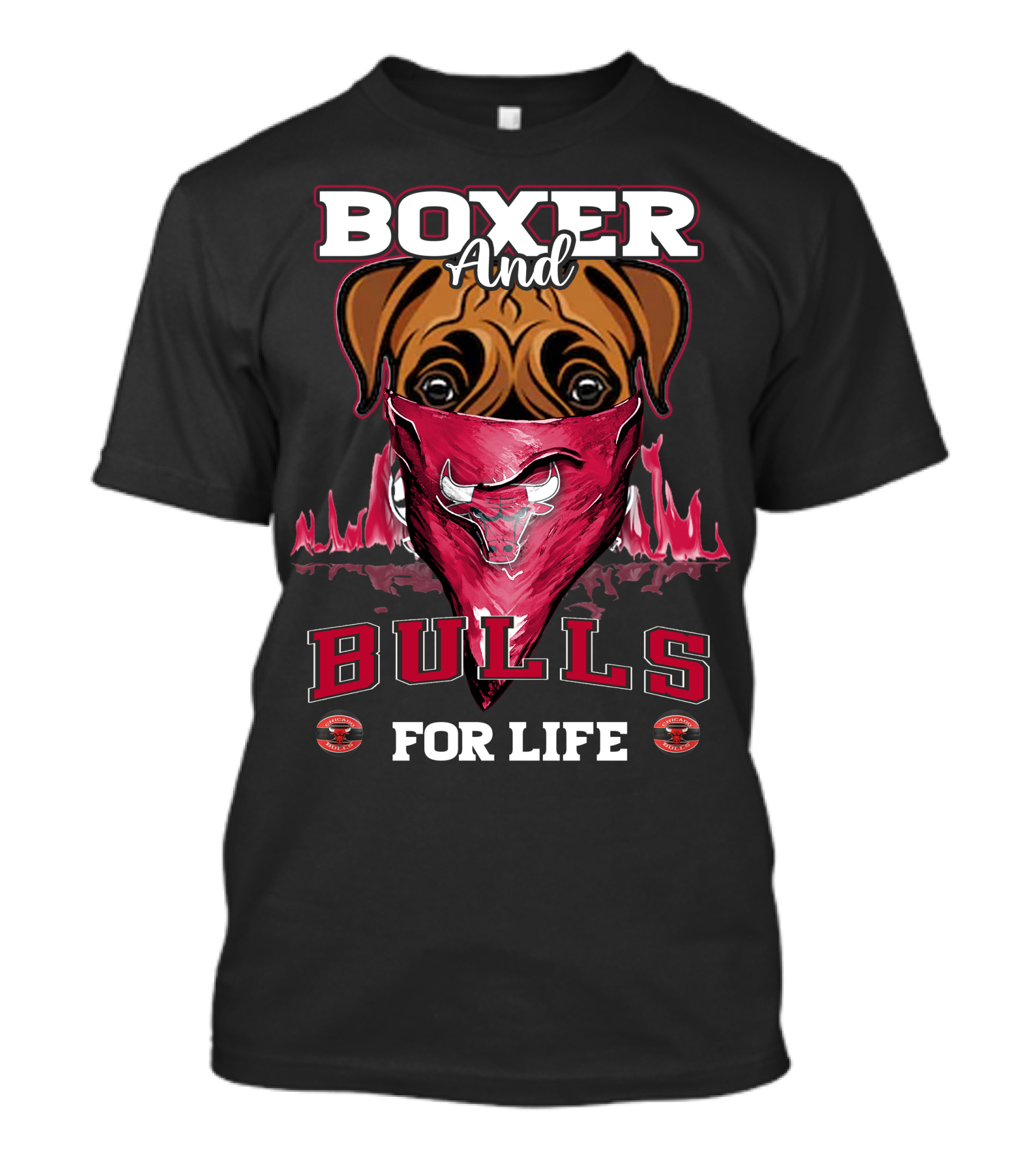 Boxer And Bulls For Life Chicago Bulls T-Shirt