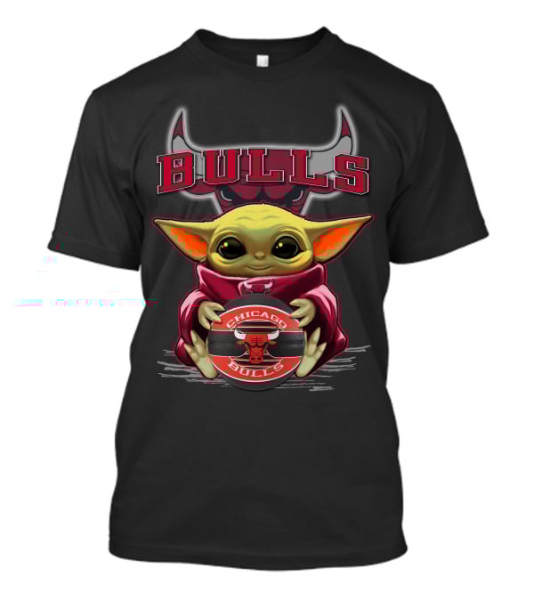 Yoda Chicago Bulls Baby Holding Basketball With Bulls T-Shirt