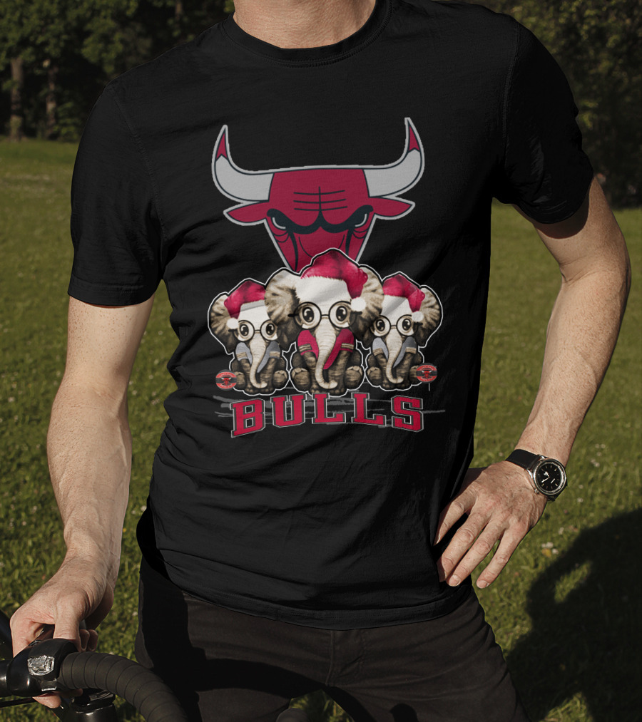 Elephant Christmas Chicago Bulls Holiday Trio T-Shirt
