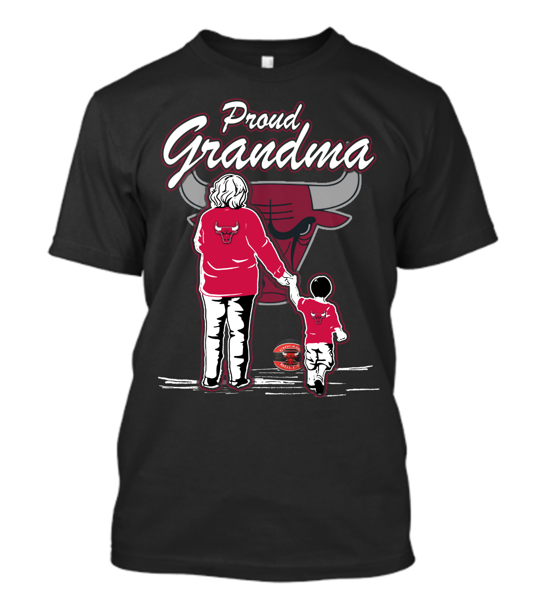 Proud Grandma Chicago Bulls Mom And Child Bulls T-Shirt