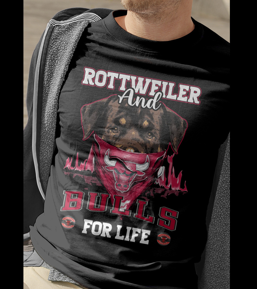 Rottweiler And Bulls For Life Chicago Bulls T-Shirt