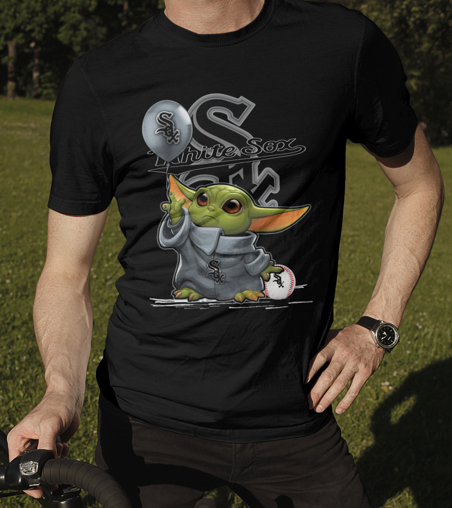 Yoda Chicago White Sox Balloon Baseball T-Shirt